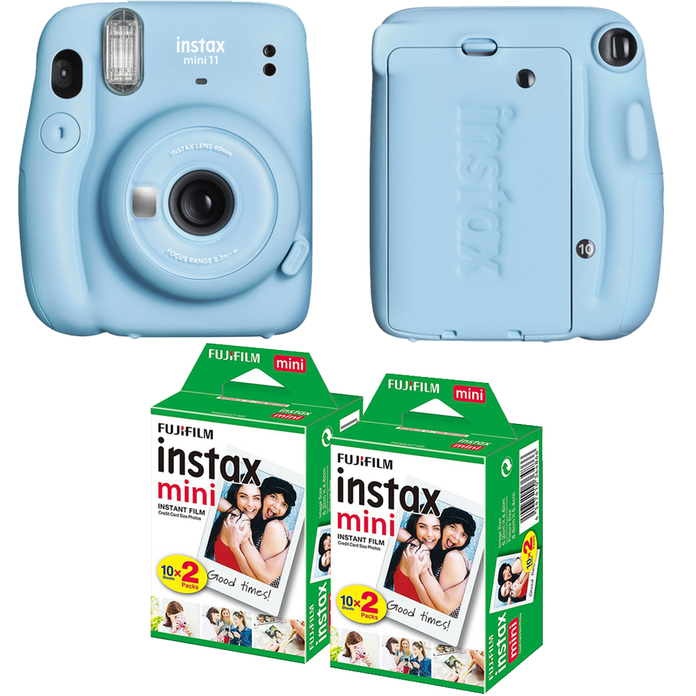 FUJIFILM INSTAX Mini 11 Instant Film Camera (Blue) + Mini Film Kit- 2 Pack *FREE SHIPPING*