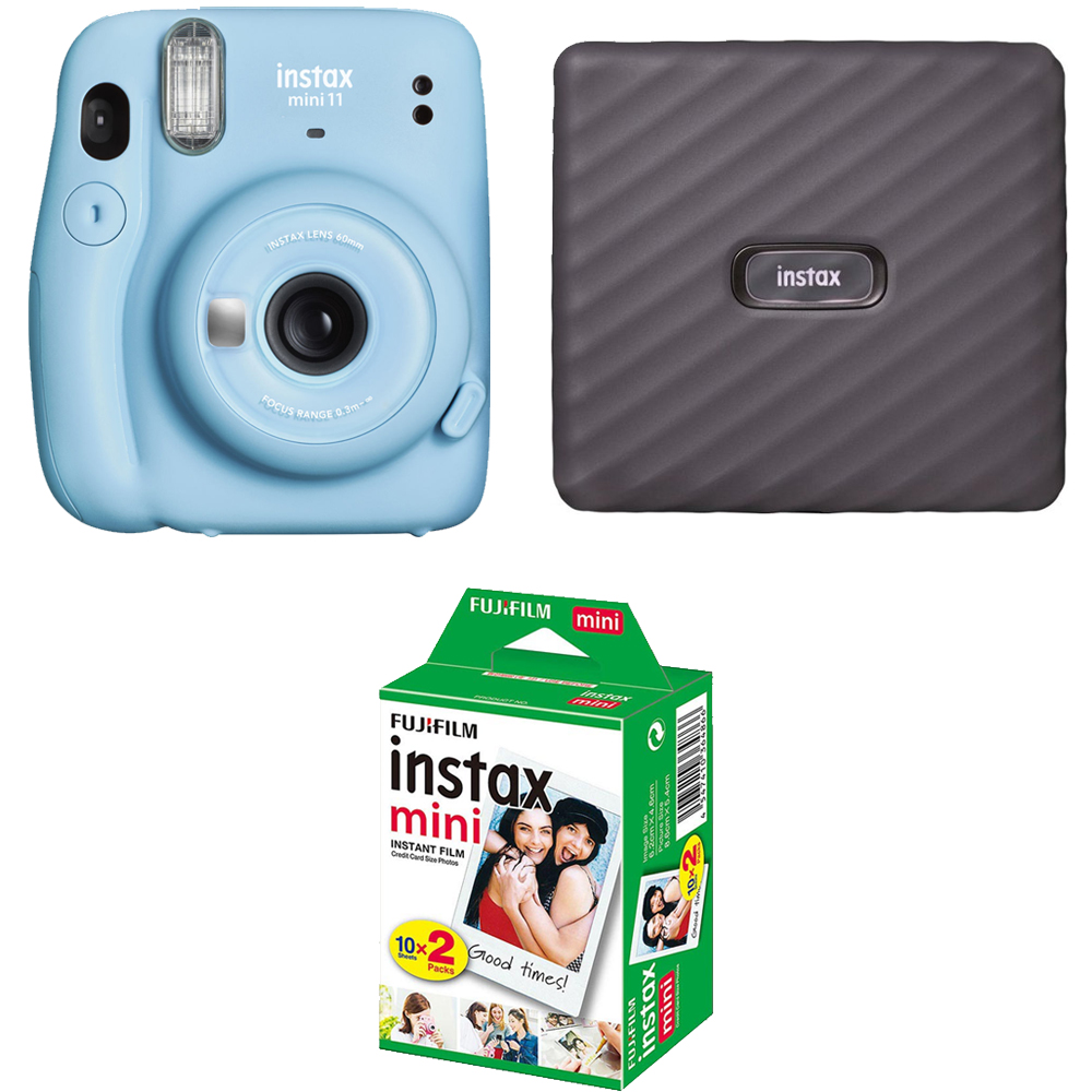 FUJIFILM INSTAX Mini 11 Camera (Blue) +  Mini Film Printer Kit - 1 Pack *FREE SHIPPING*