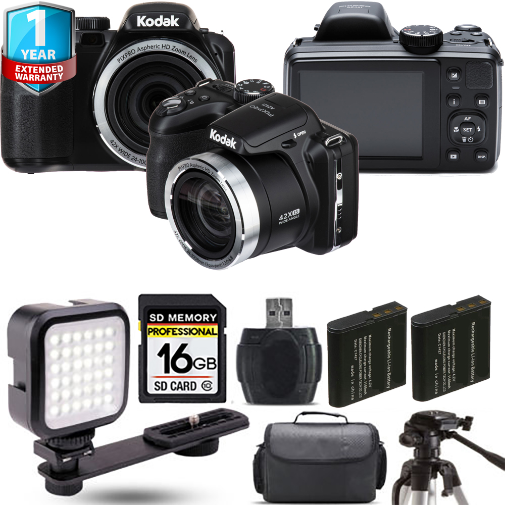 PIXPRO AZ421 Digital Camera (Black) + Extra Battery + 1 Year Extended Warranty - 16GB *FREE SHIPPING*