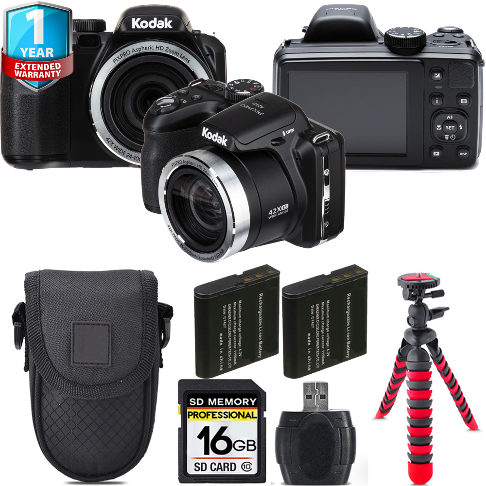 PIXPRO AZ421 Digital Camera (Black) + Extra Battery + 1 Year Extended Warranty + 16GB *FREE SHIPPING*