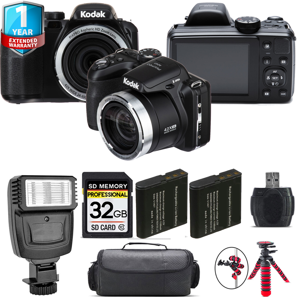 PIXPRO AZ421 Digital Camera (Black) + Extra Battery + 1 Year Extended Warranty + 32GB *FREE SHIPPING*