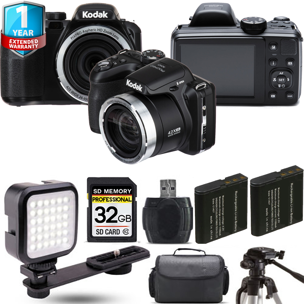 PIXPRO AZ421 Digital Camera (Black) + Extra Battery + LED + 1 Year Extended Warranty *FREE SHIPPING*