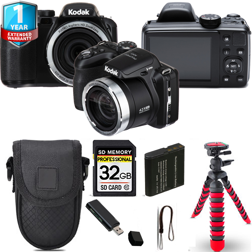 PIXPRO AZ421 Digital Camera (Black) + Tripod + Case + 1 Year Extended Warranty *FREE SHIPPING*