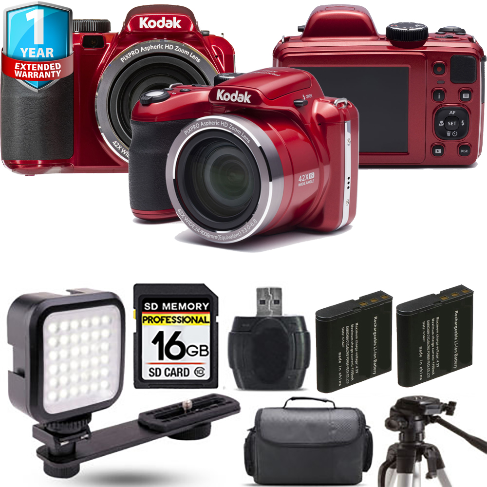 PIXPRO AZ421 Digital Camera (Red) + Extra Battery + 1 Year Extended Warranty - 16GB *FREE SHIPPING*