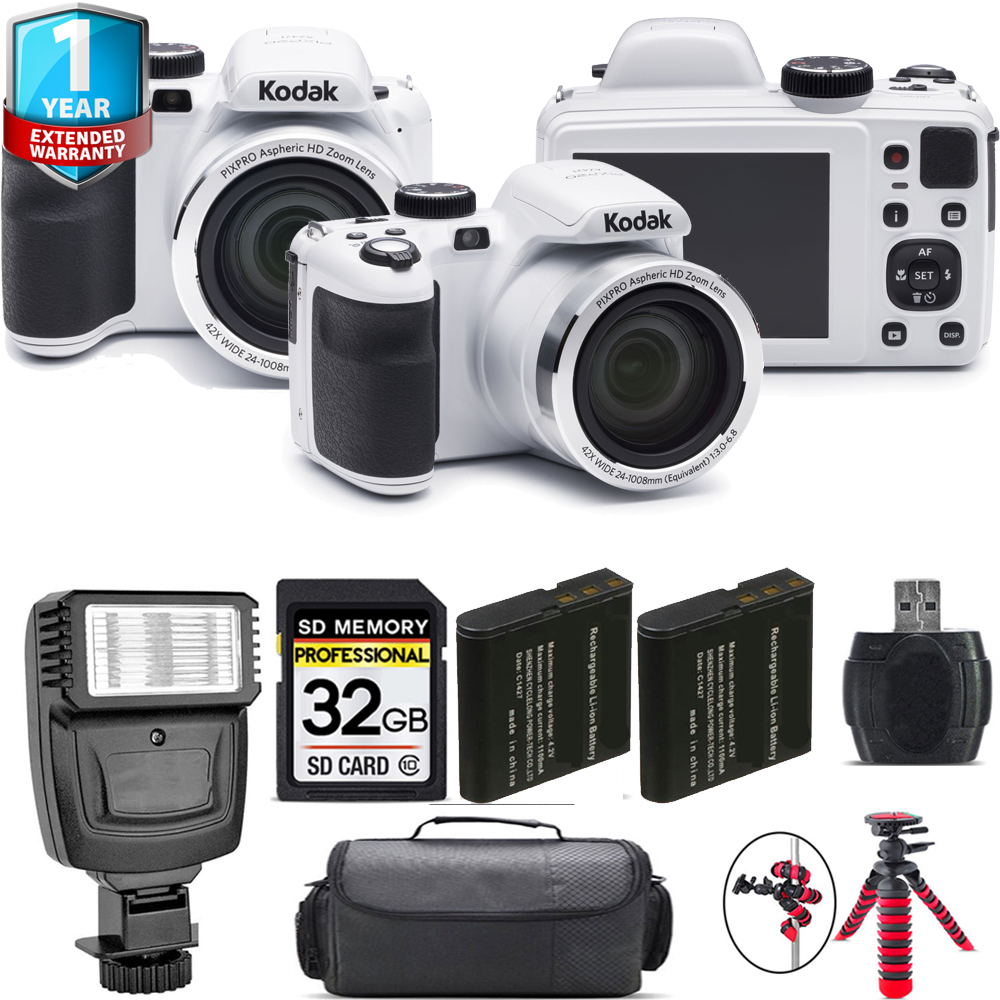 PIXPRO AZ421 Digital Camera (White) + Extra Battery + 1 Year Extended Warranty + 32GB *FREE SHIPPING*