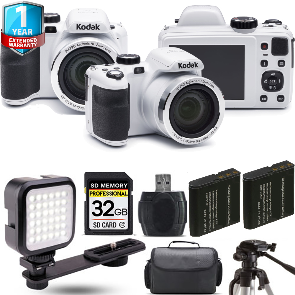 PIXPRO AZ421 Digital Camera (White) + Extra Battery + LED + 1 Year Extended Warranty *FREE SHIPPING*