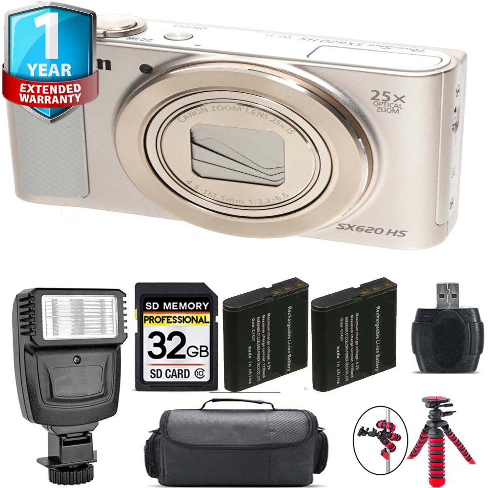 PowerShot SX620 HS Camera (Silver) + Extra Battery + 1 Year Extended Warranty + 32GB *FREE SHIPPING*