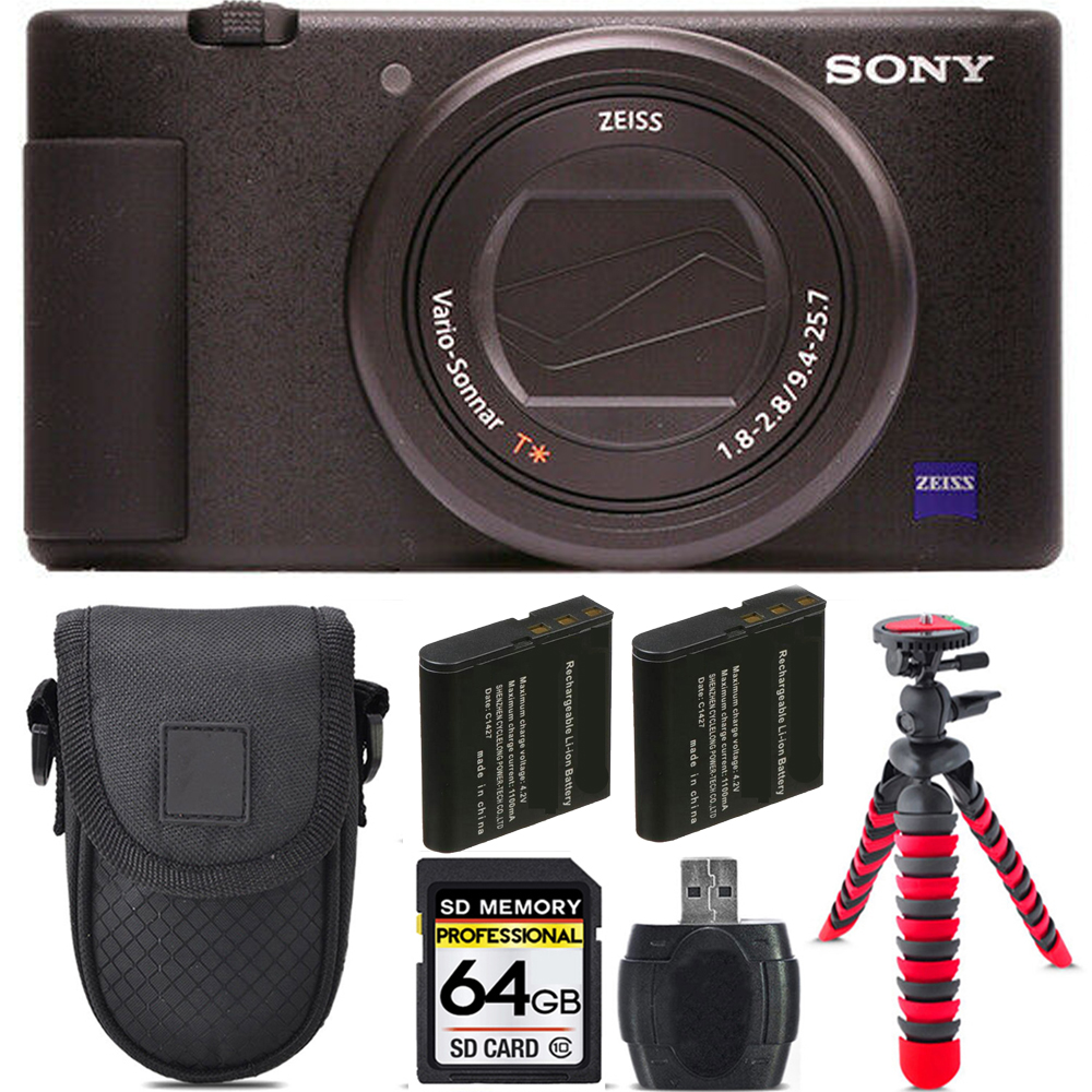 ZV-1 Digital Camera (Black) + Extra Battery + Tripod + 64GB Kit *FREE SHIPPING*