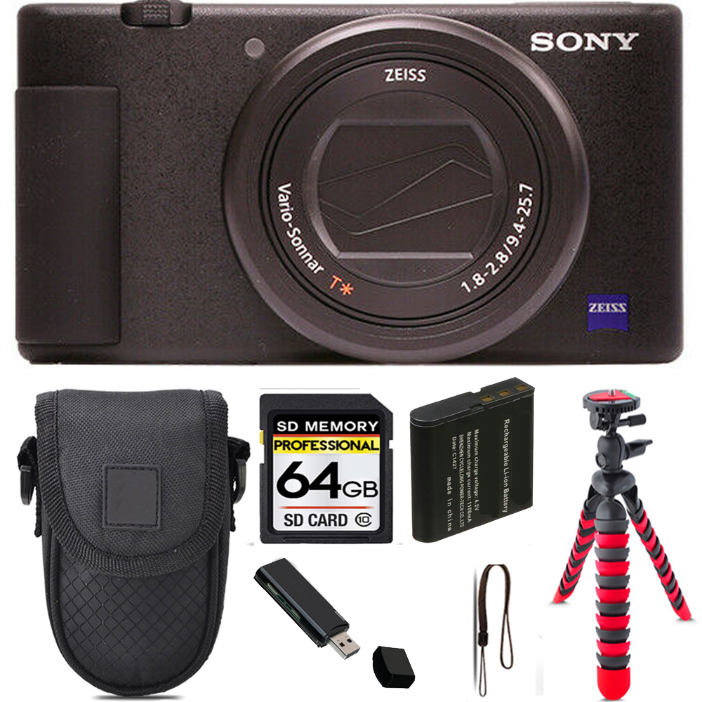 ZV-1 Digital Camera (Black) + Tripod + Case - 64GB Kit *FREE SHIPPING*