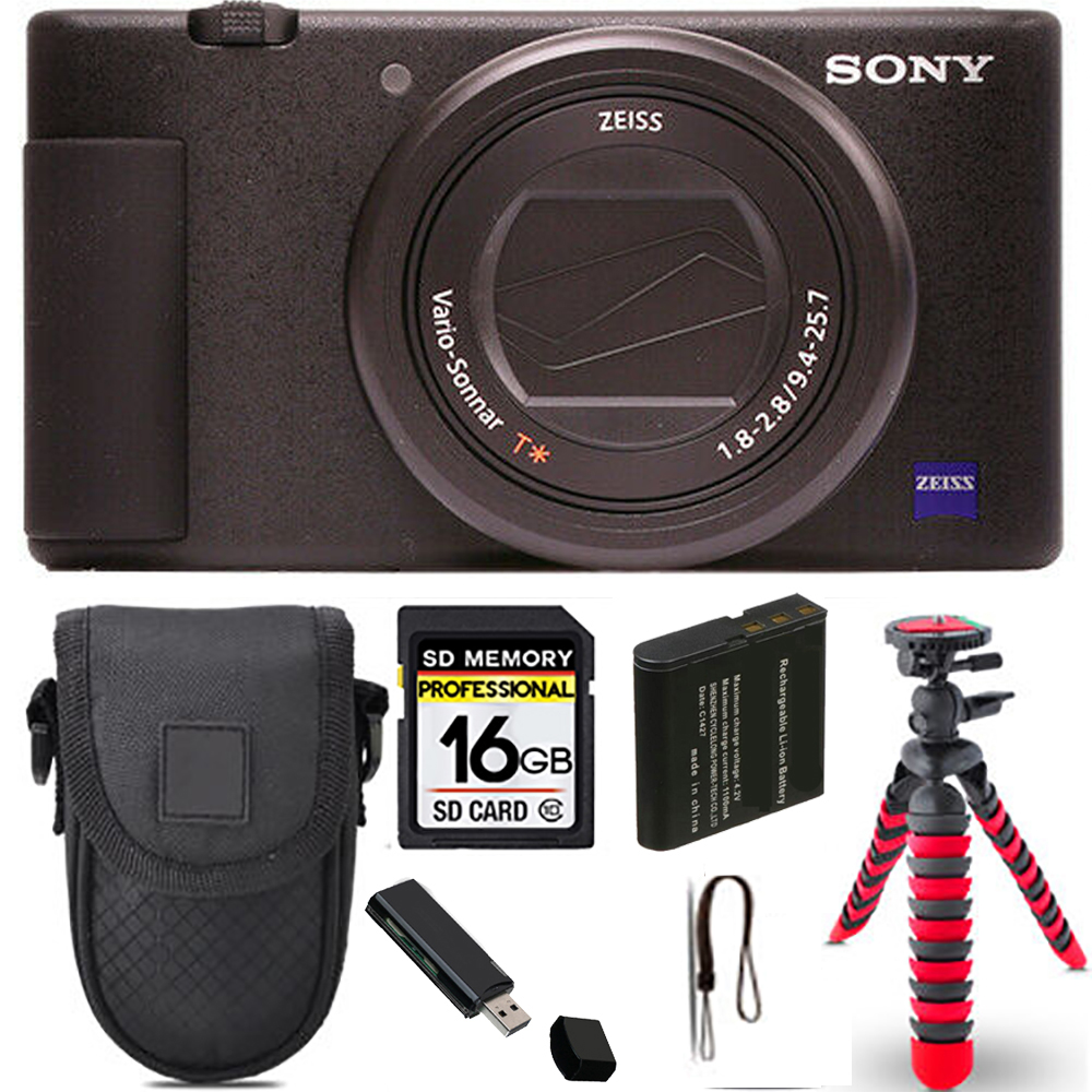 ZV-1 Digital Camera (Black) + Spider Tripod + Case - 16GB Kit *FREE SHIPPING*