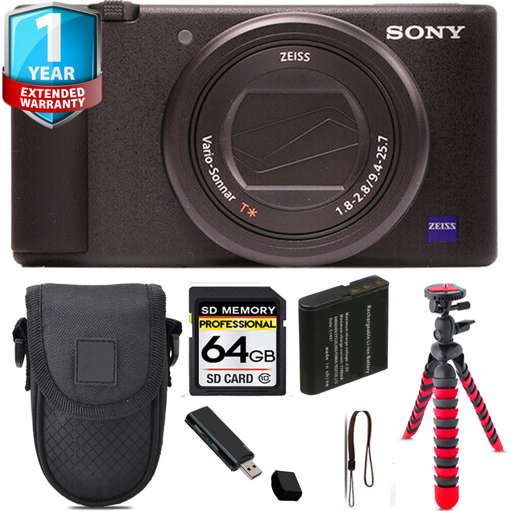 ZV-1 Digital Camera (Black) + Tripod + 1 Year Extended Warranty - 64GB Kit *FREE SHIPPING*
