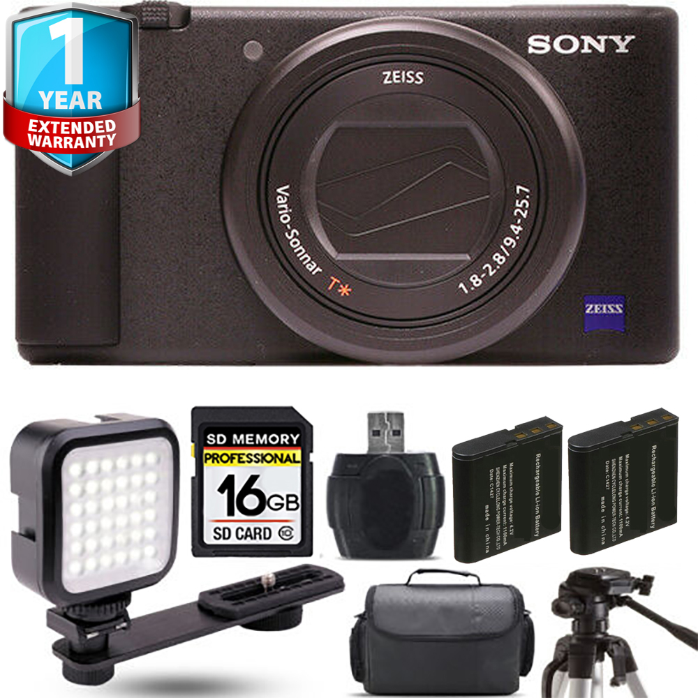 ZV-1 Digital Camera (Black) + Extra Battery + 1 Year Extended Warranty - 16GB *FREE SHIPPING*