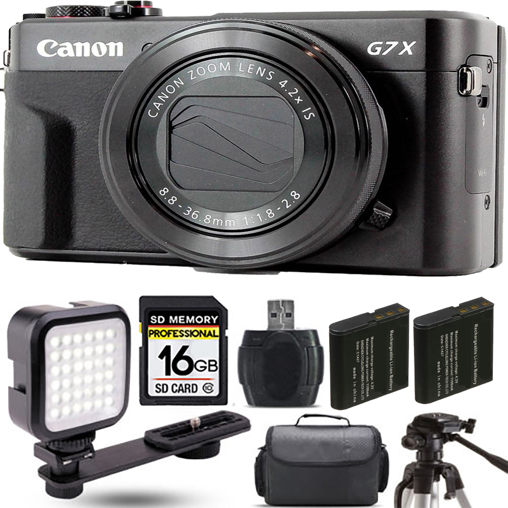 PowerShot G7 X Mark II Camera + Extra Battery + LED - 16GB Kit *FREE SHIPPING*