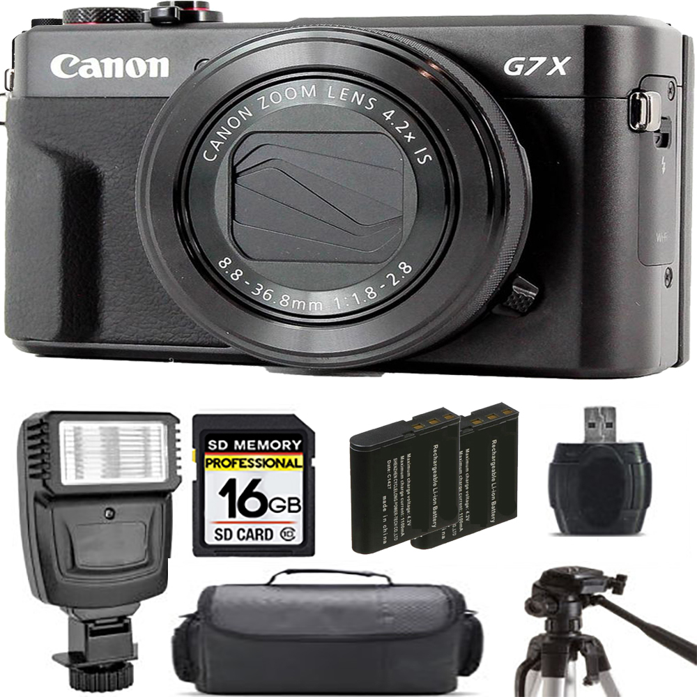 PowerShot G7 X Mark II Camera + Extra Battery + Flash - 16GB Kit *FREE SHIPPING*