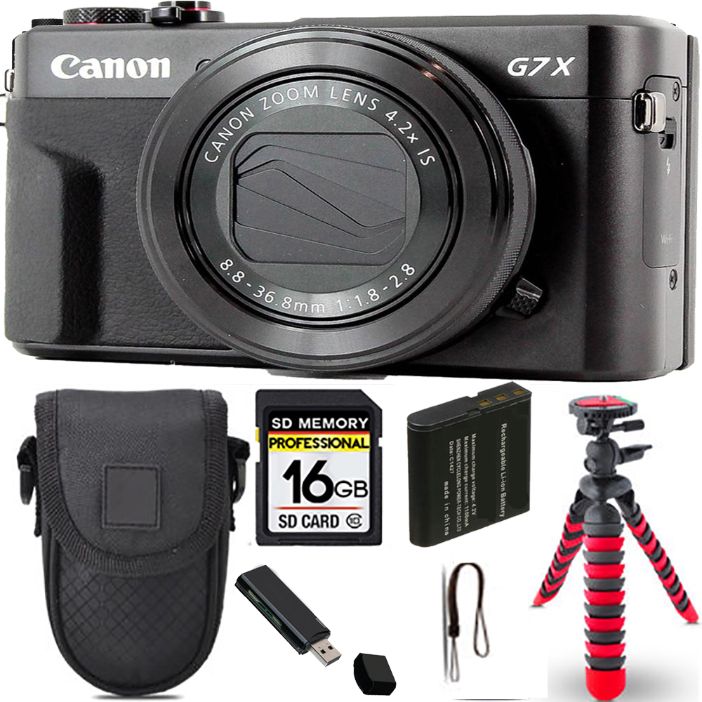 PowerShot G7 X Mark II Camera + Spider Tripod + Case - 16GB Kit *FREE SHIPPING*