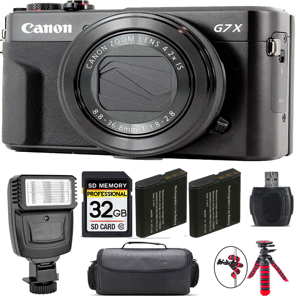 PowerShot G7 X Mark II Camera + Extra Battery + Flash - 32GB Kit *FREE SHIPPING*