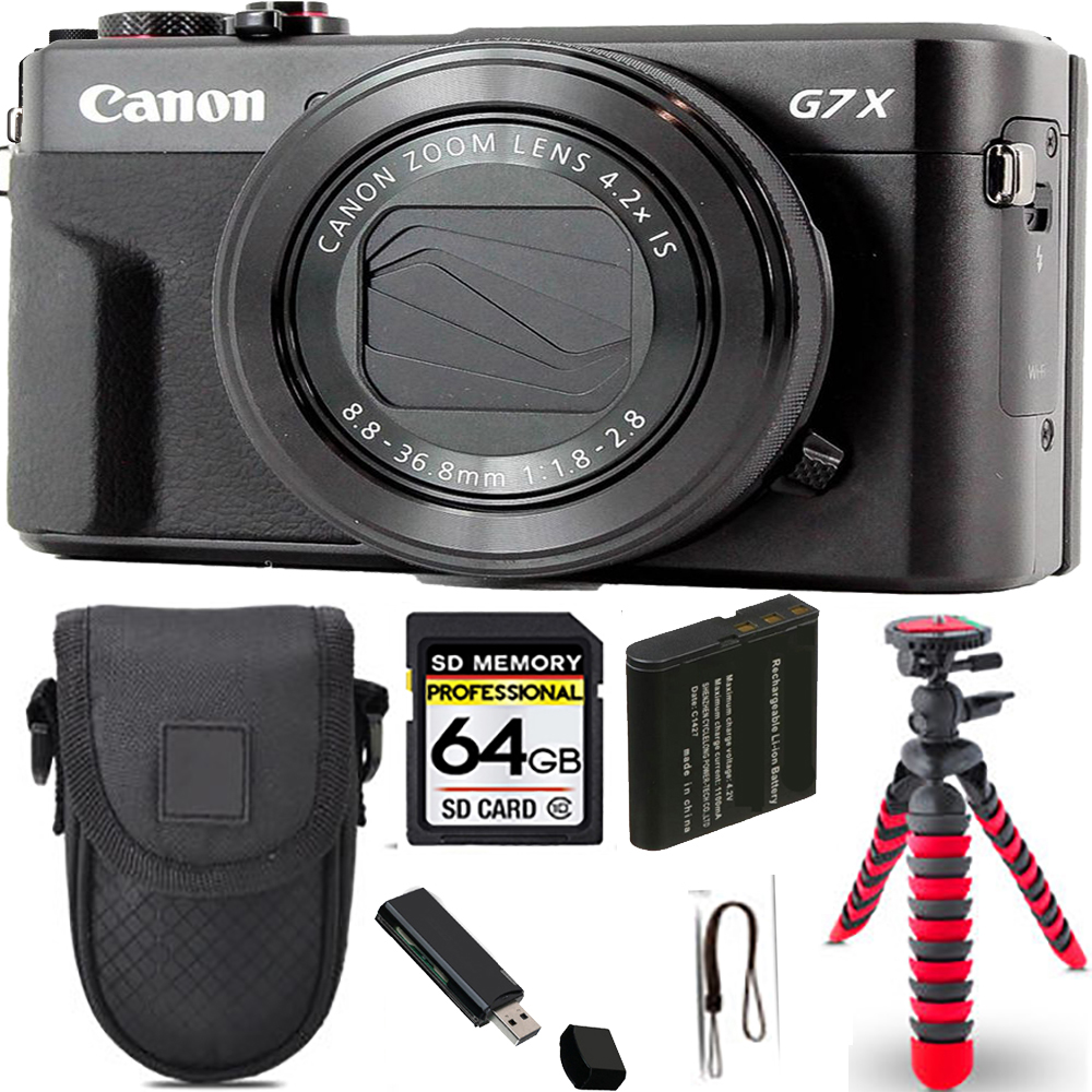 PowerShot G7 X Mark II Camera + Spider Tripod + Case - 64GB Kit *FREE SHIPPING*