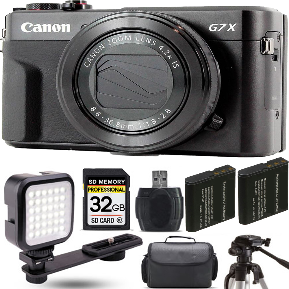 PowerShot G7 X Mark II Camera + Extra Battery + LED - 32GB Kit *FREE SHIPPING*