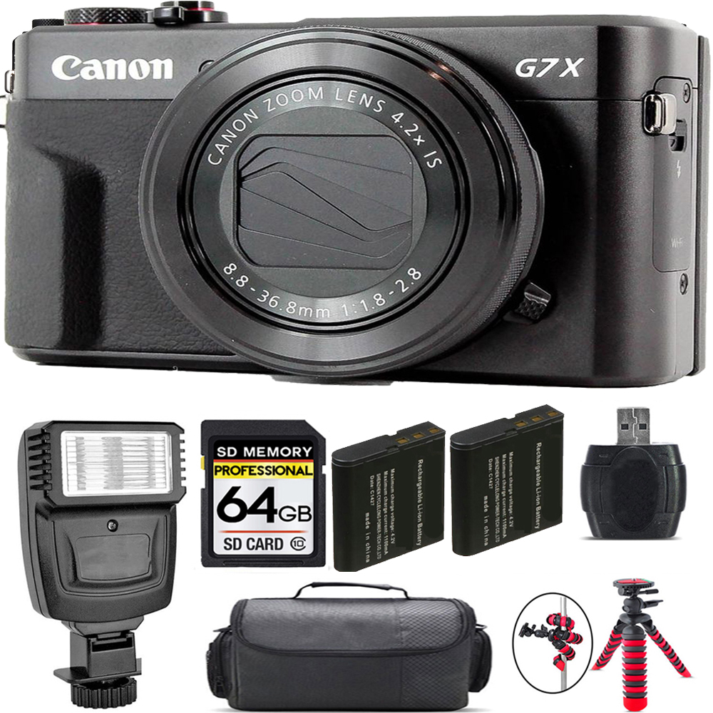 PowerShot G7 X Mark II Camera + Extra Battery + Flash - 64GB Kit *FREE SHIPPING*