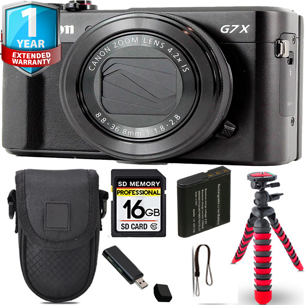 PowerShot G7 X Mark II Camera + Spider Tripod + Case + 1 Year Extended Warranty *FREE SHIPPING*