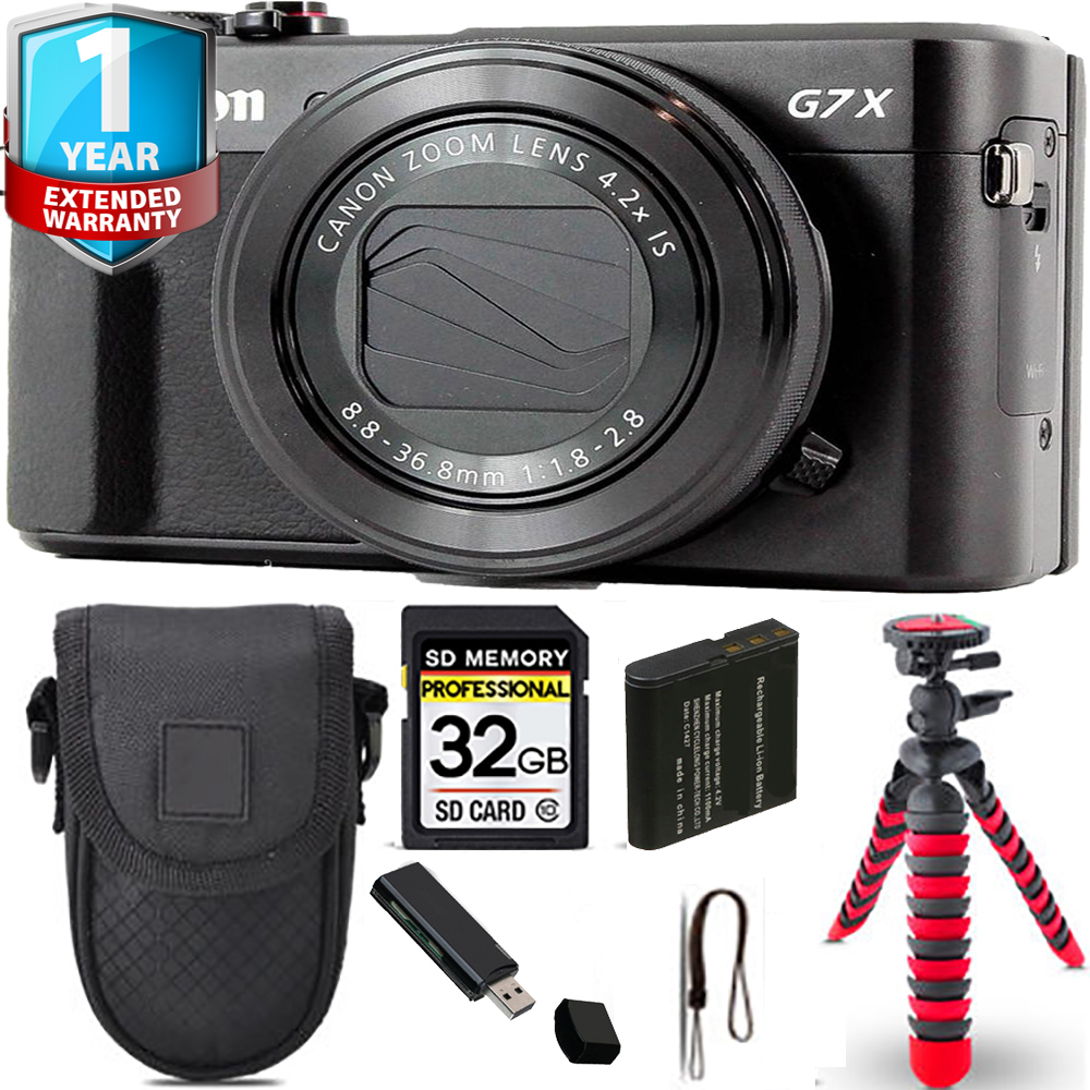 PowerShot G7 X Mark II Camera + Tripod + Case + 1 Year Extended Warranty *FREE SHIPPING*