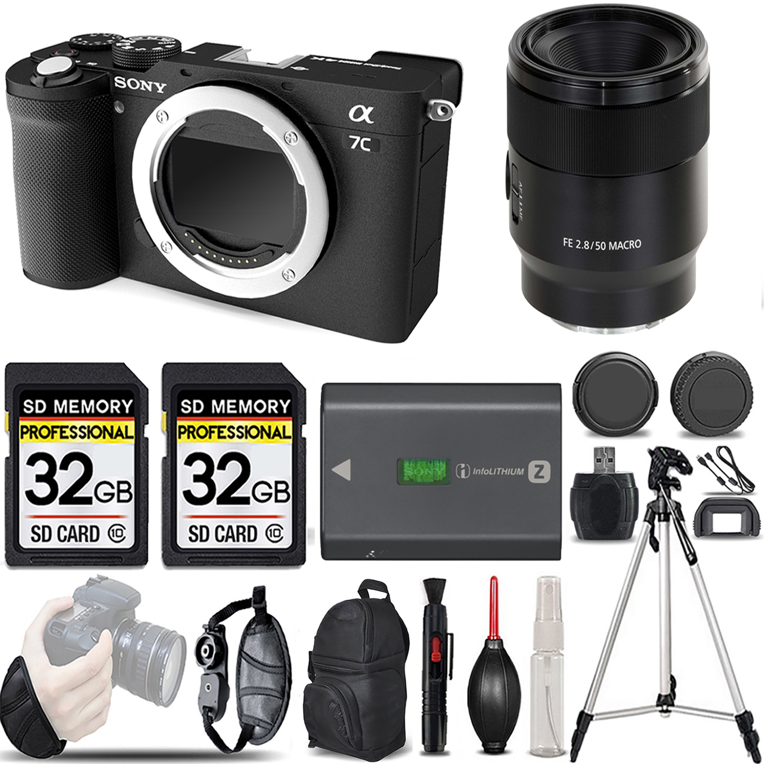 Alpha a7C Camera (Black) Camera + 50mm f/2.8 Macro Lens - LOADED KIT *FREE SHIPPING*