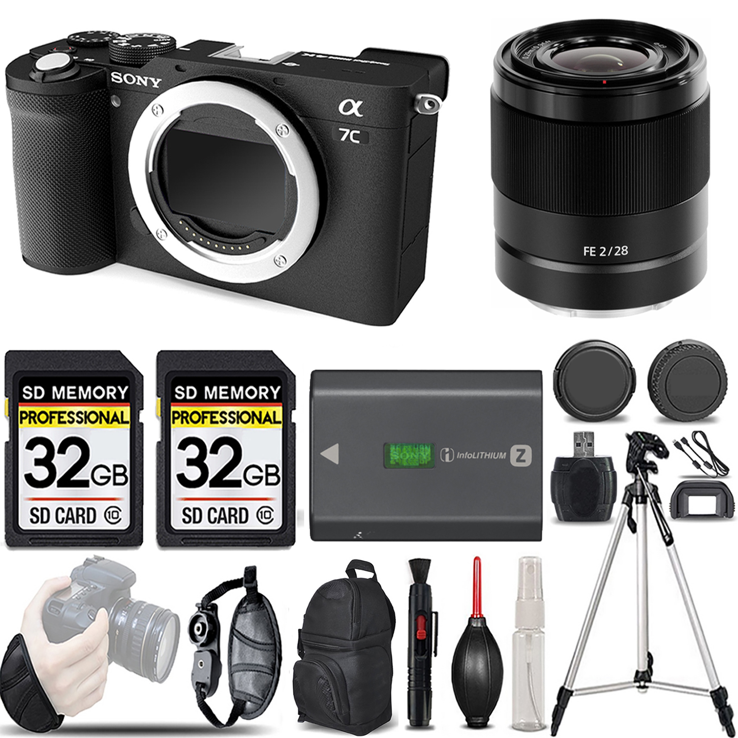 Alpha a7C Camera (Black) Camera + 28mm f/2 Lens - LOADED KIT *FREE SHIPPING*