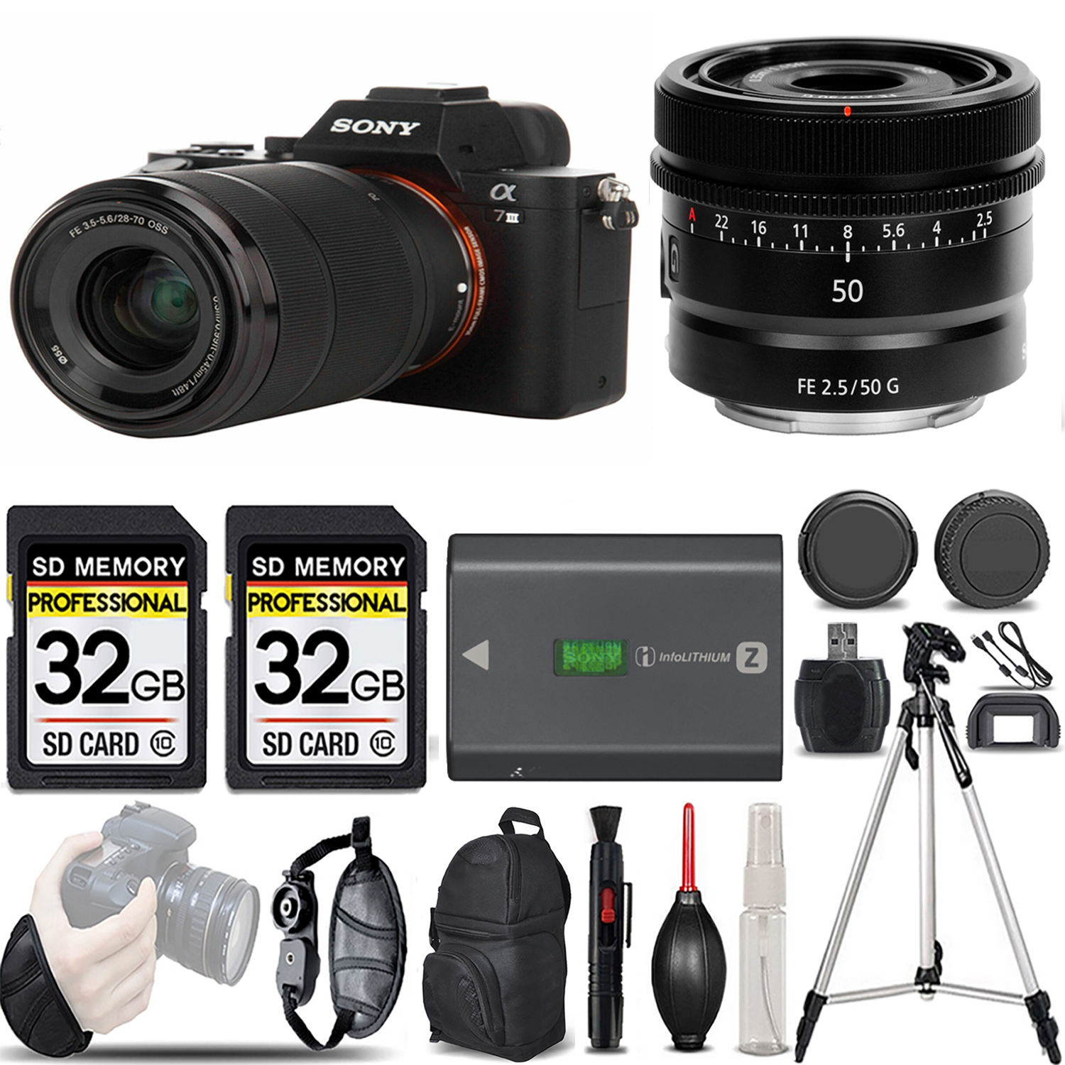 a7 III  Camera + 28-70mm Lens + 50mm Lens + Bag + Extra Battery + 64GB Kit *FREE SHIPPING*