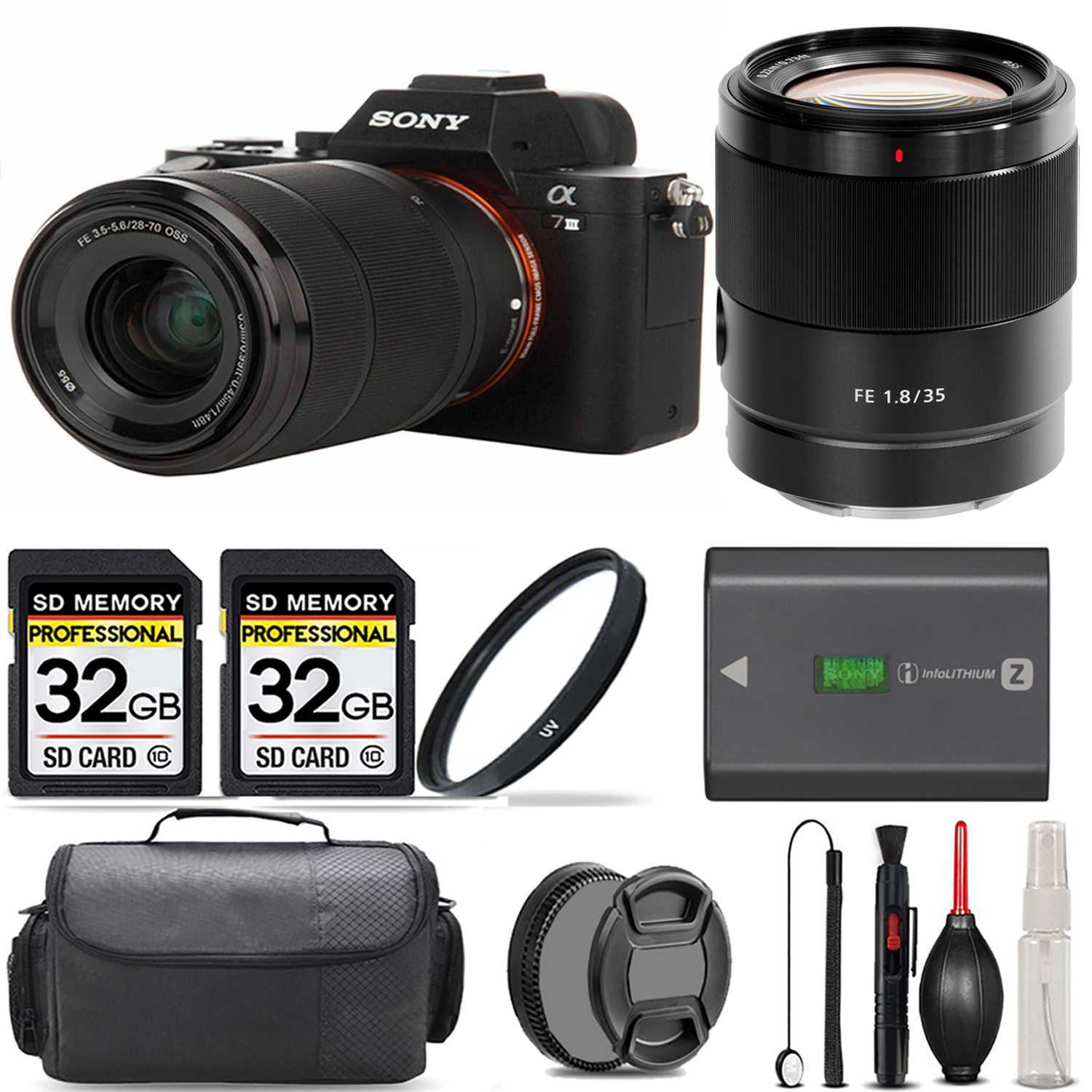 a7 III  Camera + 28-70mm Lens + 35mm Lens + UV Filter + 64GB + Handbag & More! *FREE SHIPPING*