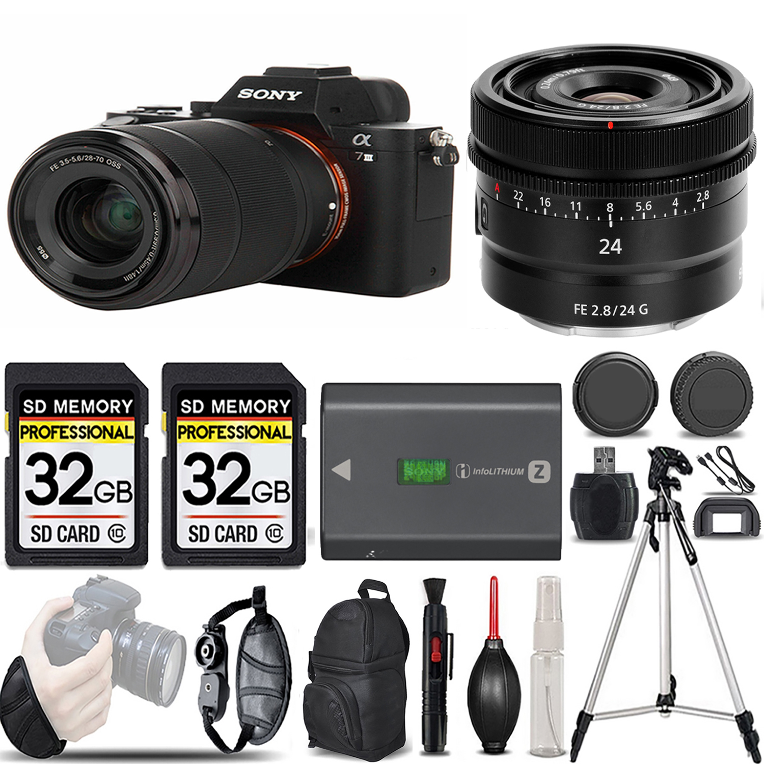 a7 III  Camera + 28-70mm Lens + 24mm Lens + Extra Battery + 64GB -Basic Kit *FREE SHIPPING*