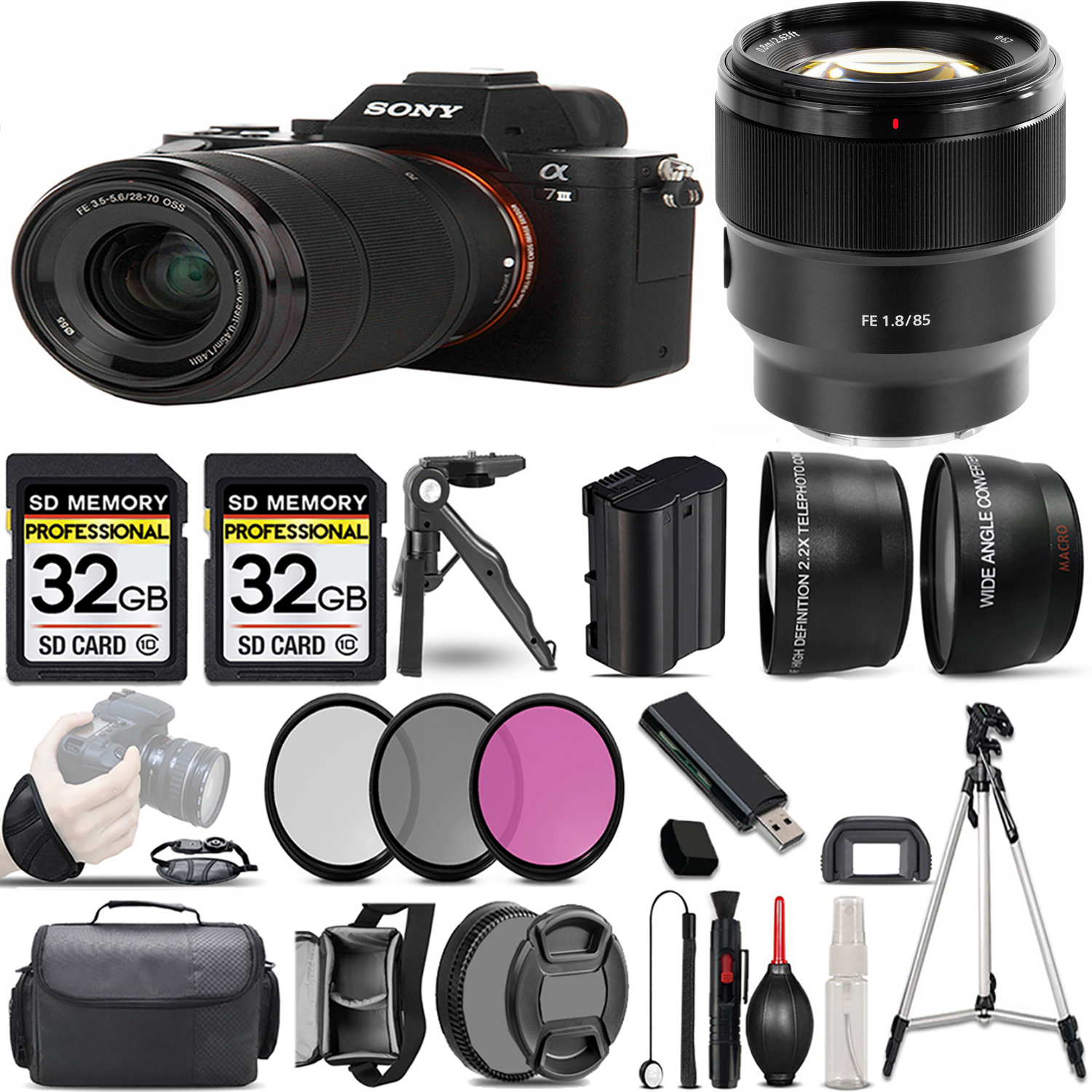 a7 III  Camera + 28-70mm Lens + 85mm Lens + 3 Piece Filter Set + 64GB - Basic Kit *FREE SHIPPING*