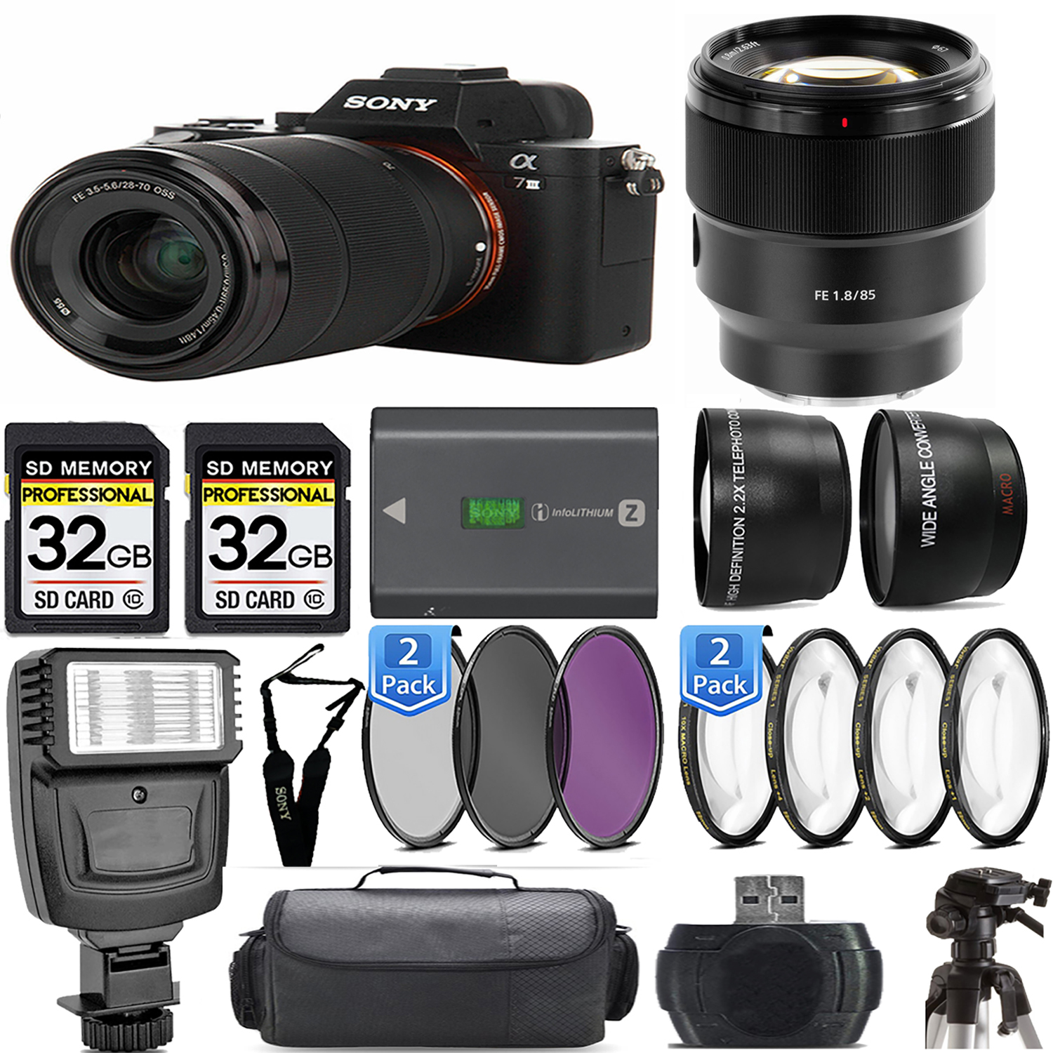 a7 III  Camera + 28-70mm Lens + 85mm Lens + Extra Battery + Macro Set - Mega Kit *FREE SHIPPING*