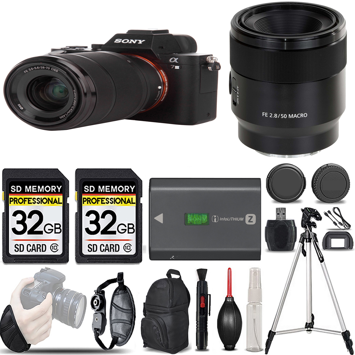 a7 III  Camera + 28-70mm Lens + 50mm Macro Lens + Extra Battery + Bag- Kit *FREE SHIPPING*