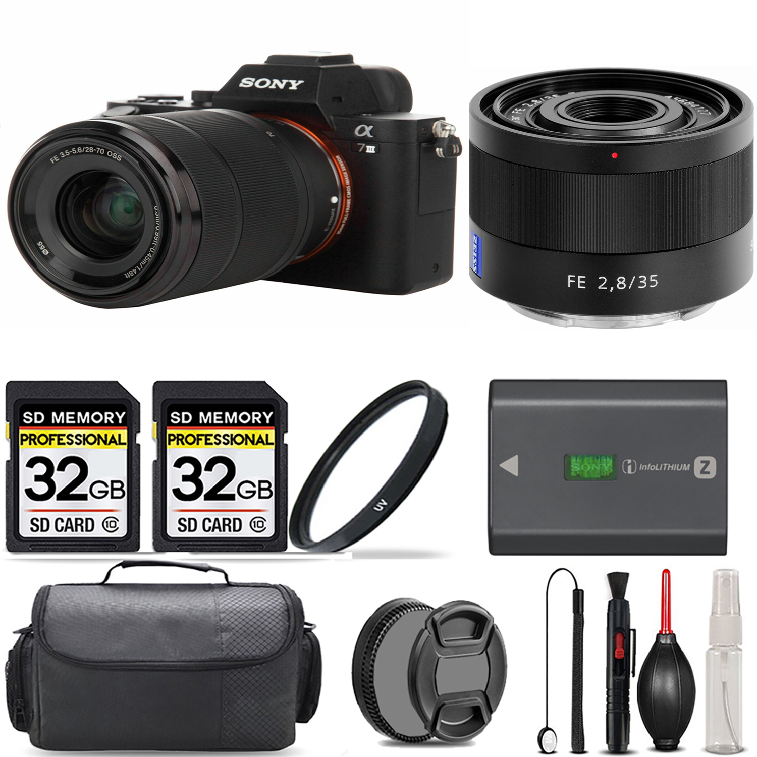 a7 III Camera + 28-70mm Lens + 35mm  Lens + UV Filter + 64GB + Handbag & More! *FREE SHIPPING*