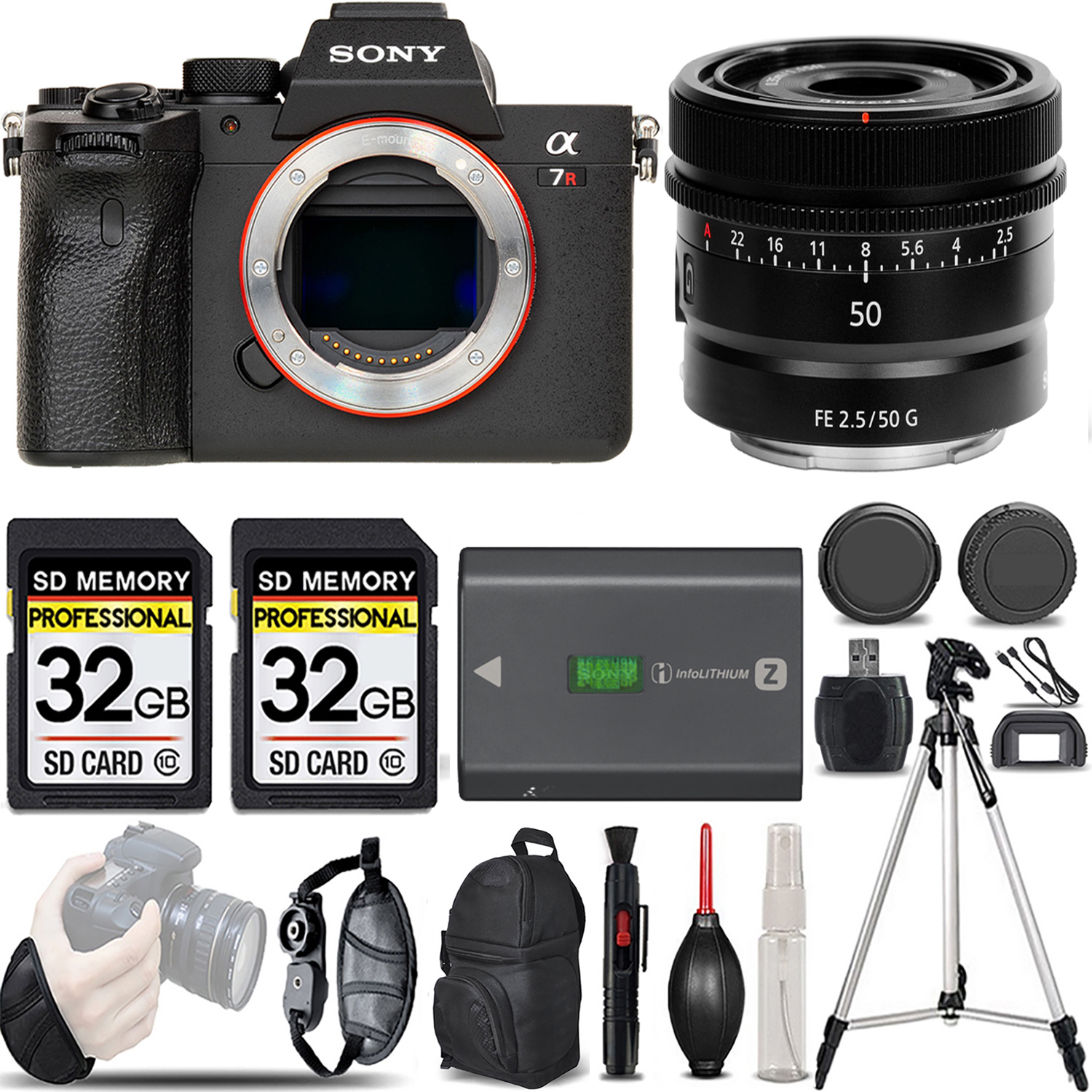 a7R IVA Mirrorless Camera + 50mm Lens + Bag + Extra Battery + 64GB Kit *FREE SHIPPING*