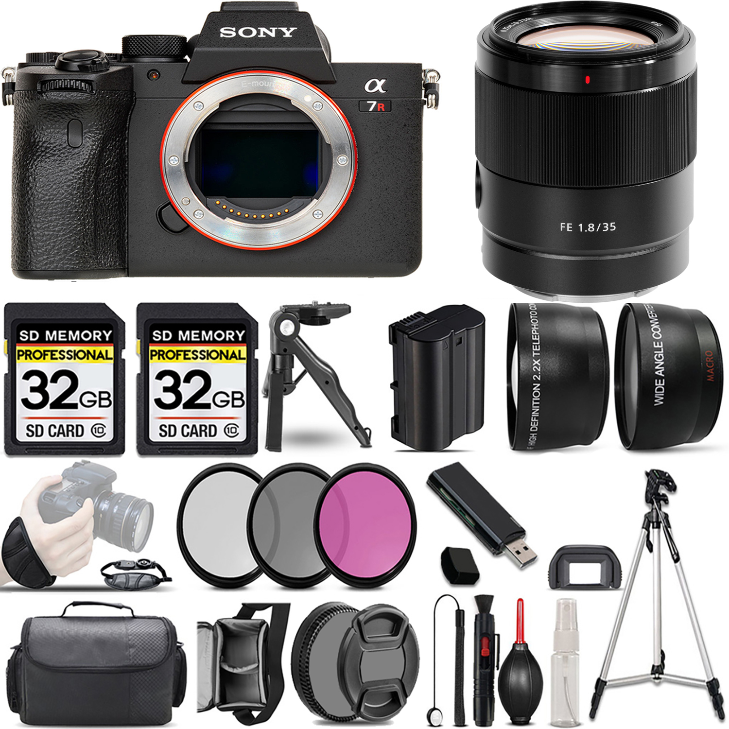 a7R IVA Mirrorless Camera + 35mm Lens + 3 Piece Filter Set + 64GB + Bag & More! *FREE SHIPPING*