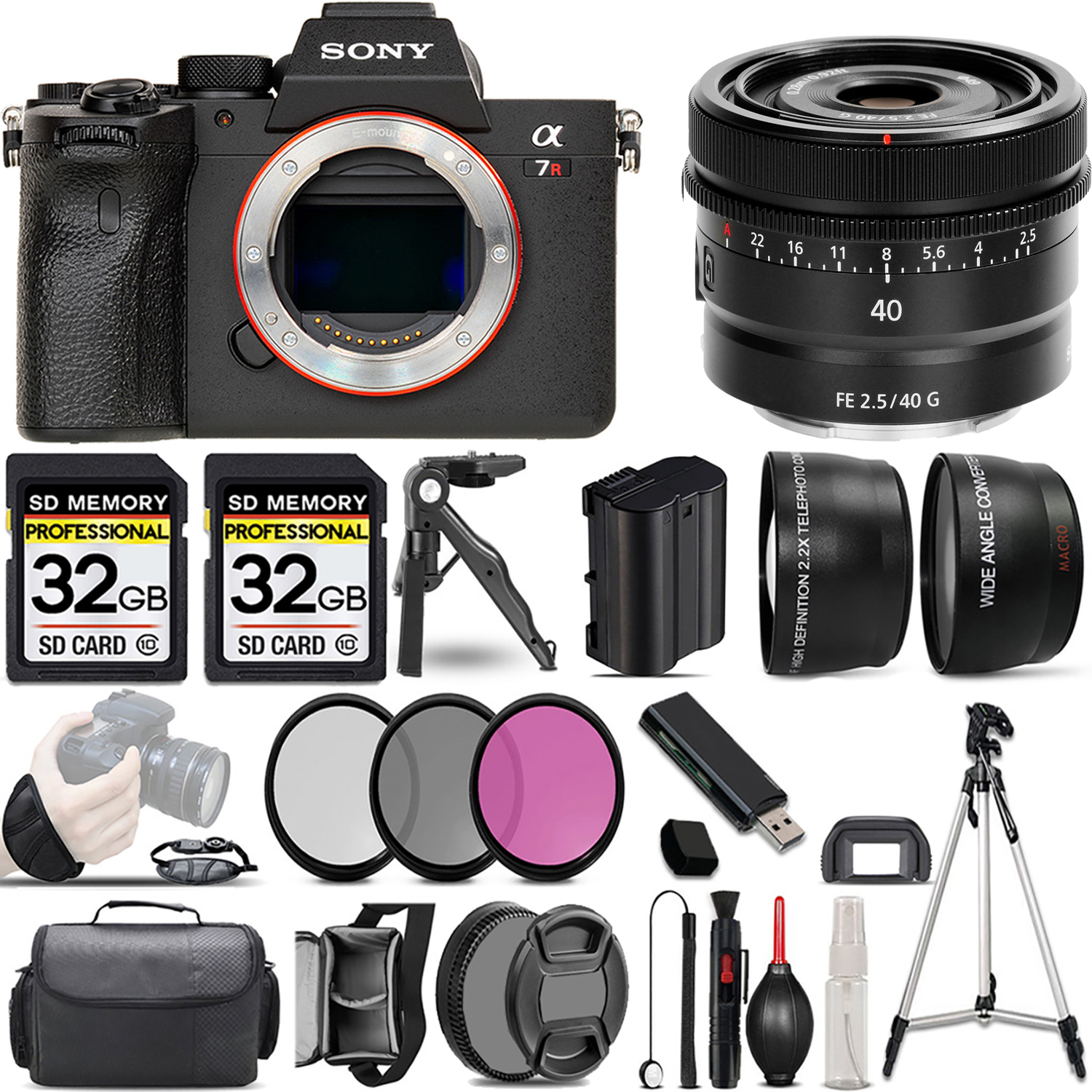 a7R IVA Mirrorless Camera + 40mm G Lens + 3 Piece Filter Set + 64GB - Basic Kit *FREE SHIPPING*
