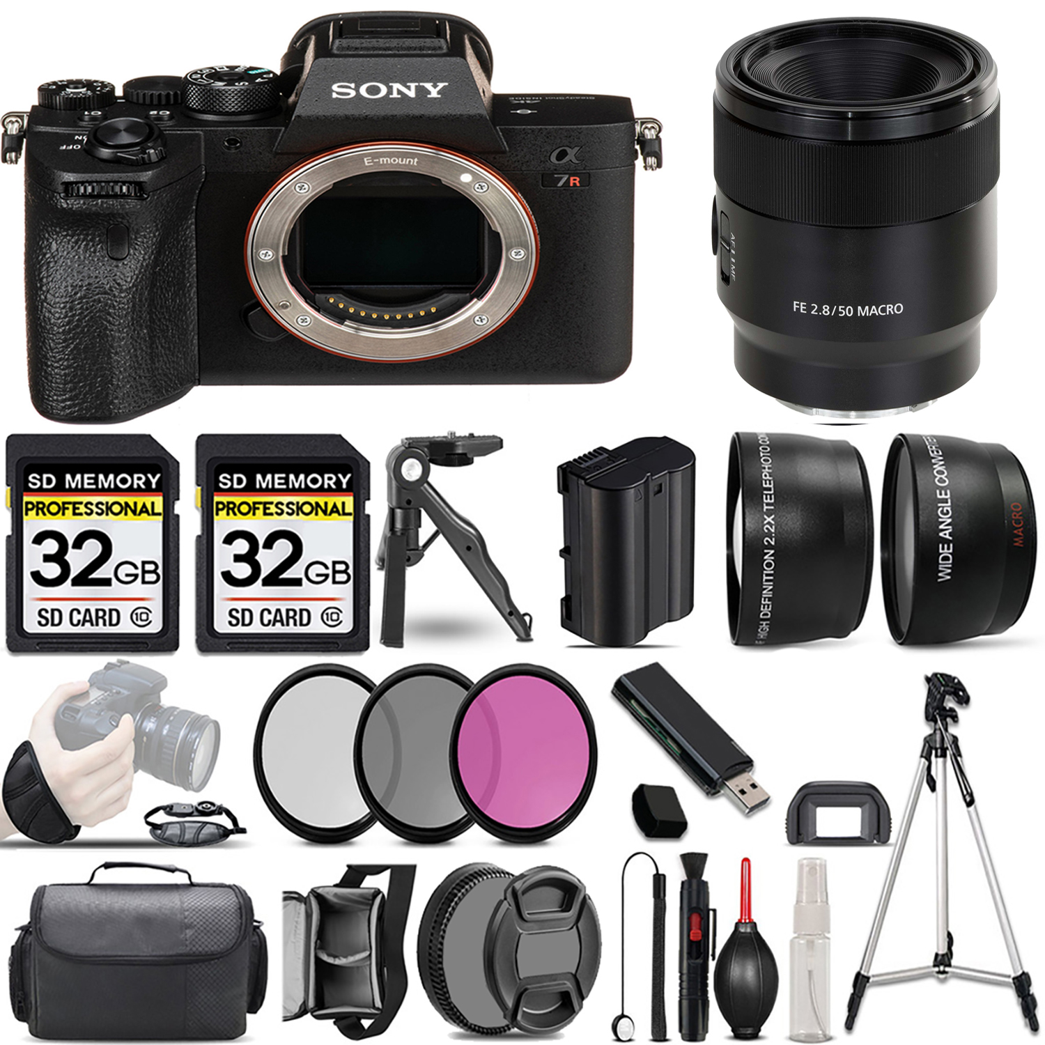 a7R IVA Mirrorless Camera + 50mm Macro Lens + 3 Piece Filter Set + 64GB -Basic Kit *FREE SHIPPING*