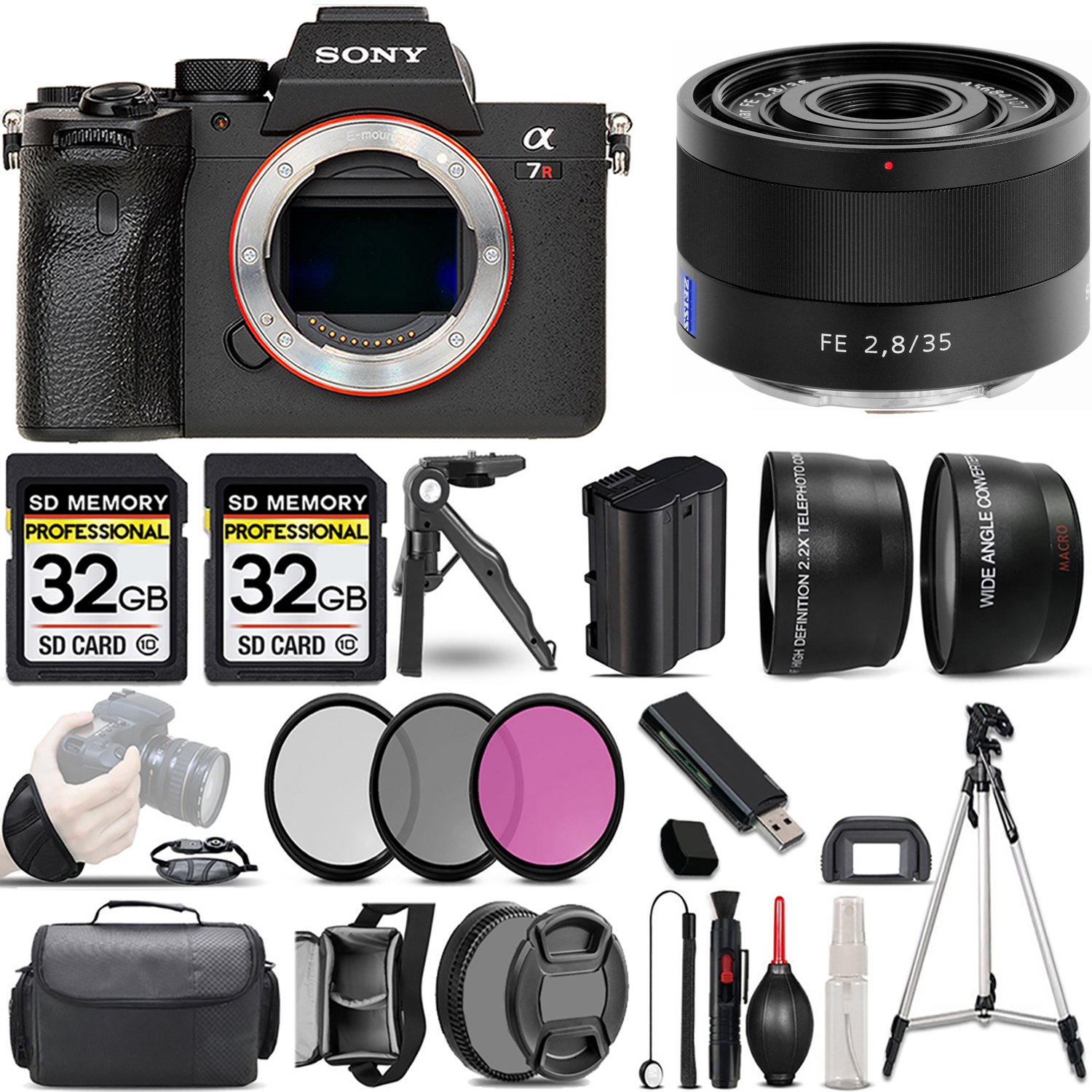 a7R IVA Mirrorless Camera + 35mm f/2.8 Lens + 3 Piece Filter Set + 64GB -Basic Kit *FREE SHIPPING*