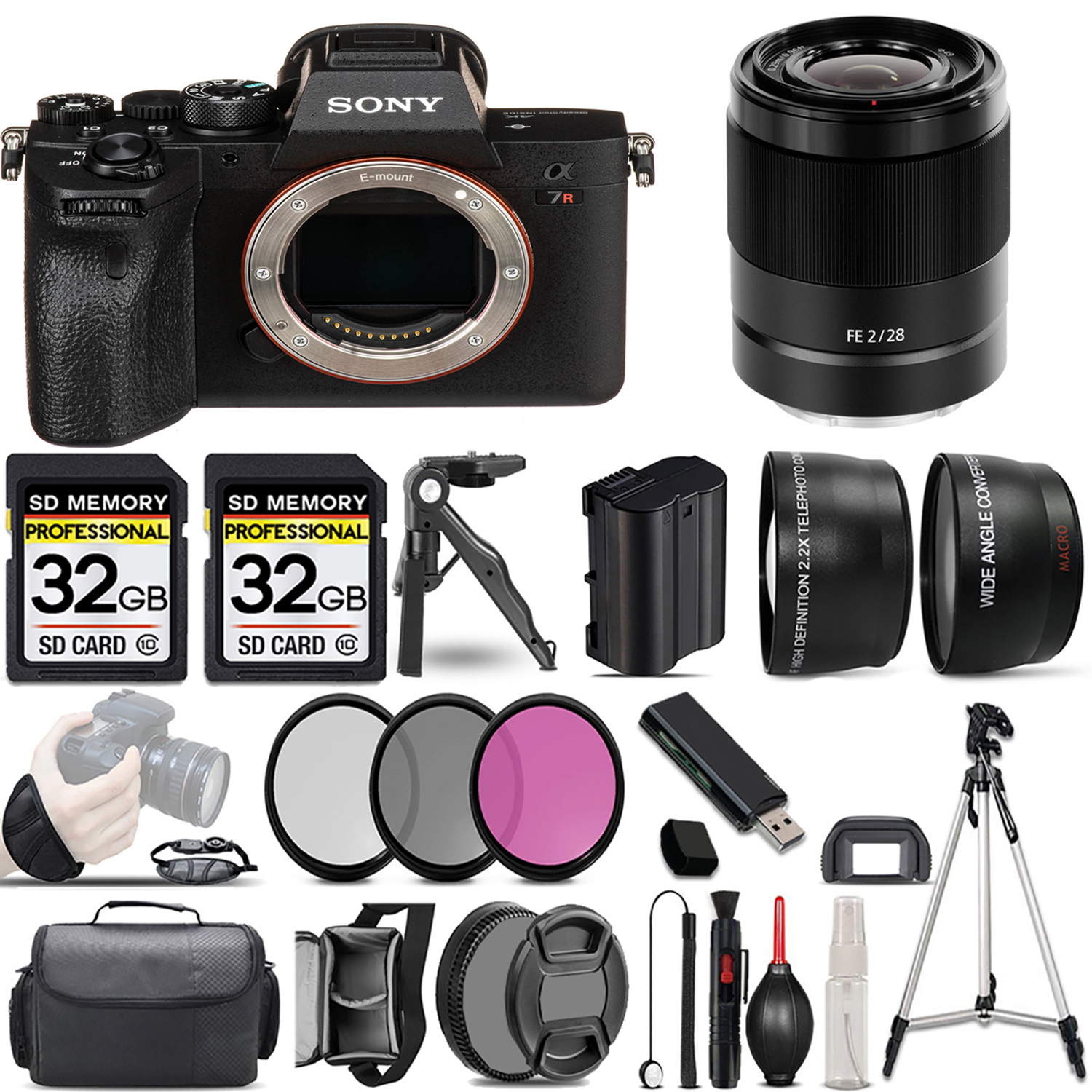 a7R IVA Mirrorless Camera + 28mm f/2 Lens + 3 Piece Filter Set + 64GB + Bag & More! *FREE SHIPPING*