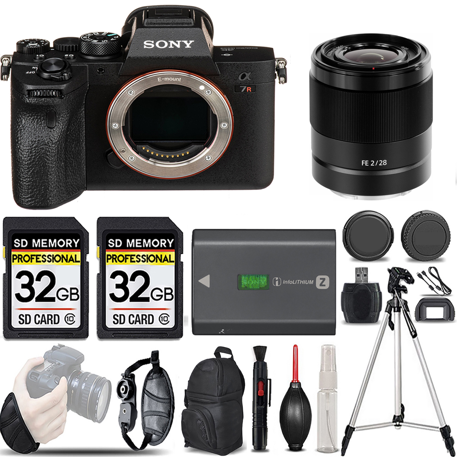 a7R IVA Mirrorless Camera + 28mm f/2 Lens + Extra Battery + 64GB -Basic Kit *FREE SHIPPING*