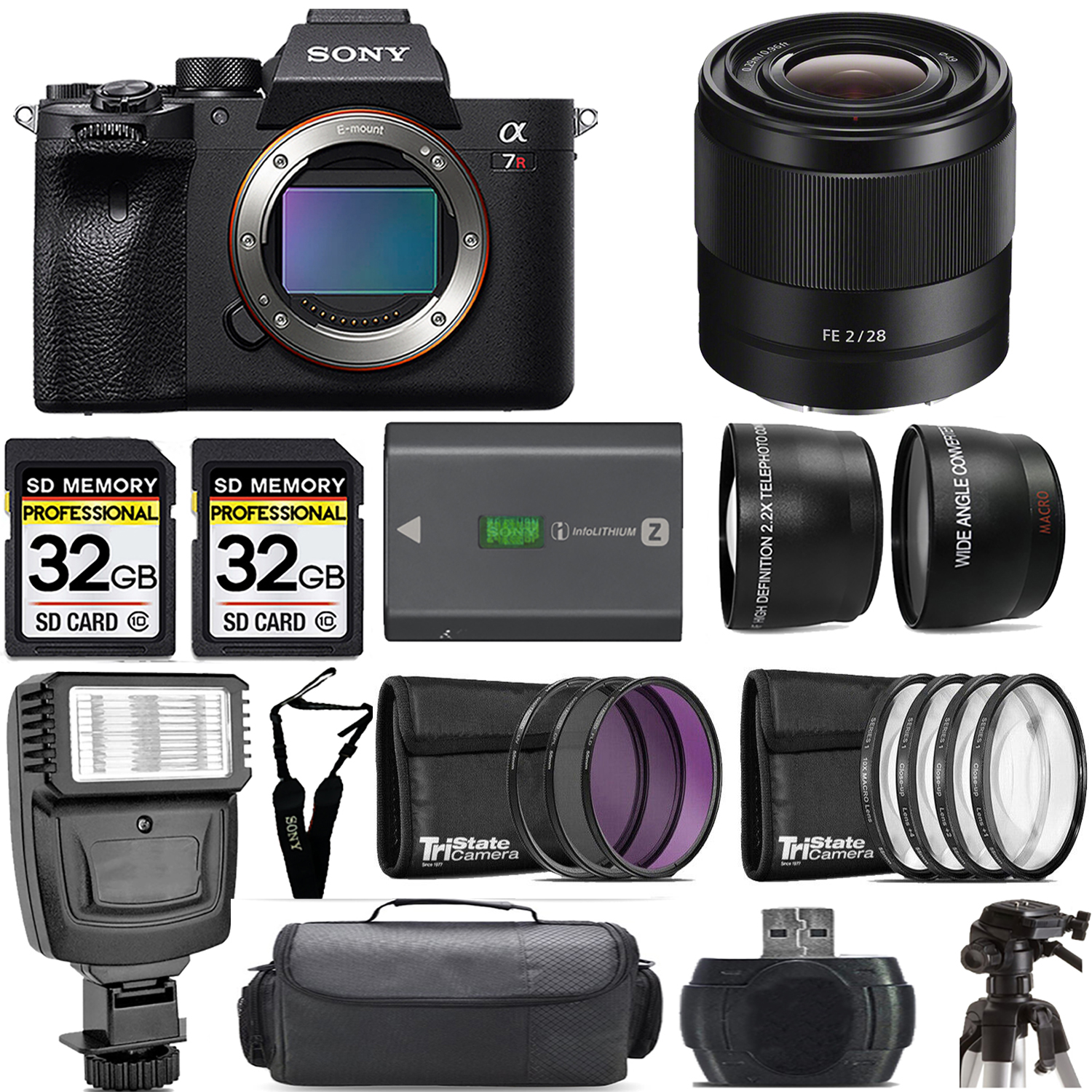 a7R IVA Mirrorless Camera + 28mm f/2 Lens + Flash+ Extra Battery - Mega Kit *FREE SHIPPING*
