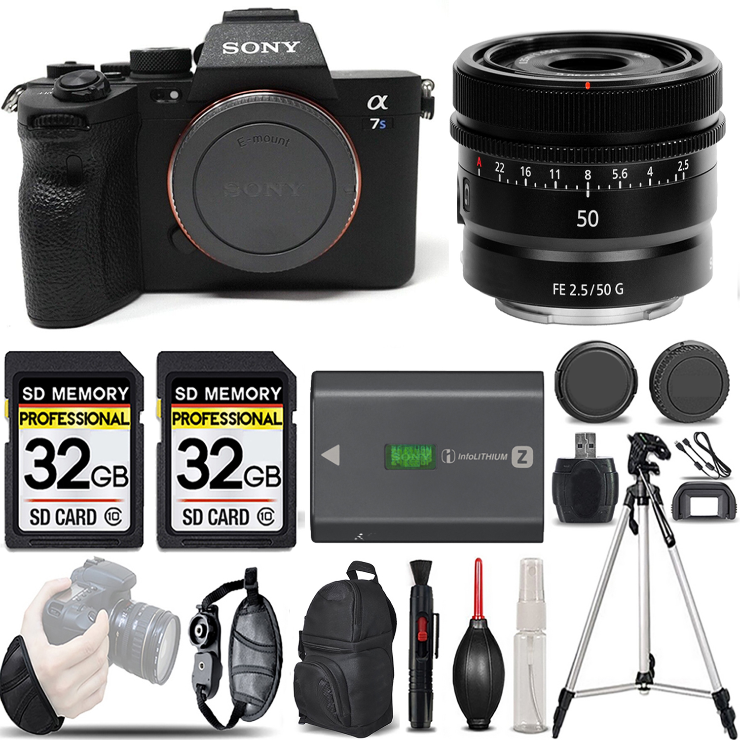 a7S III Mirrorless Camera + 50mm Lens + Bag + Extra Battery + 64GB Kit *FREE SHIPPING*