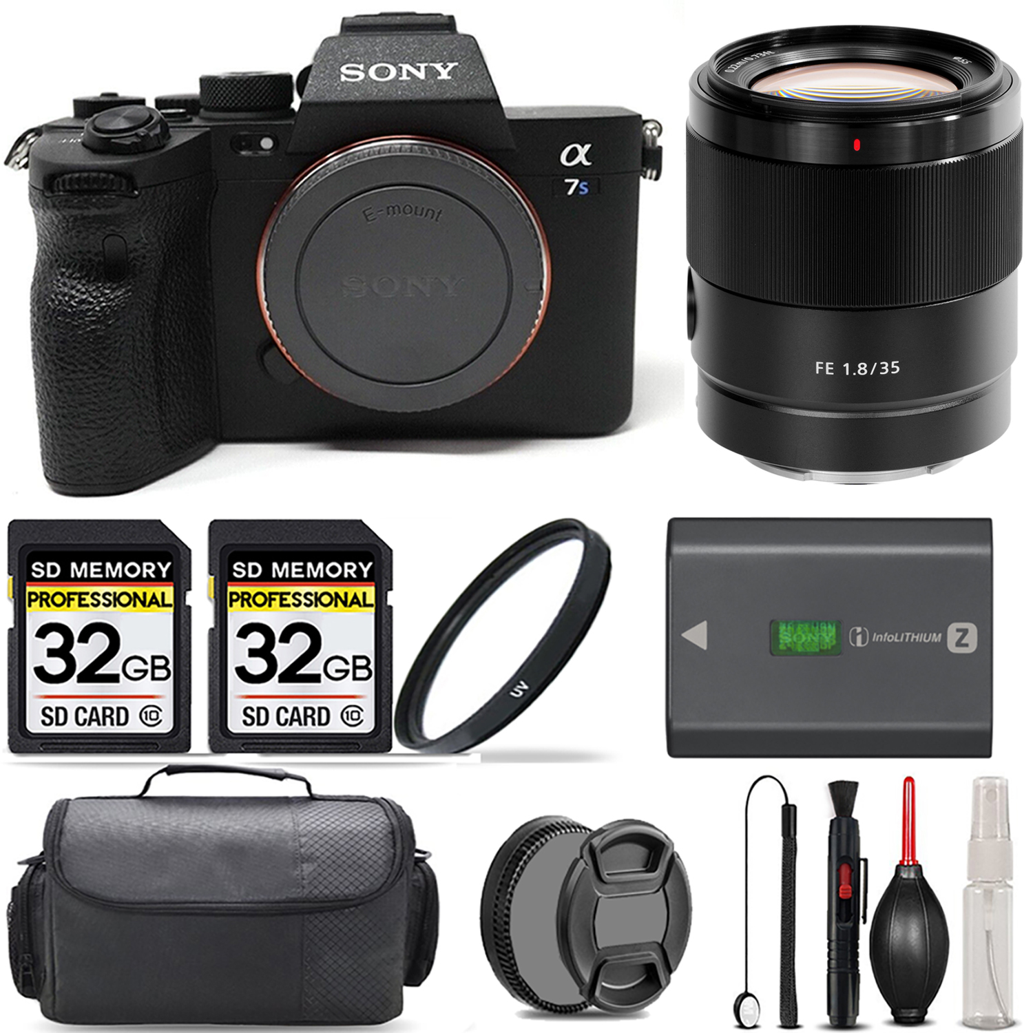 a7S III Mirrorless Camera + 35mm Lens + UV Filter + 64GB + Handbag & More! *FREE SHIPPING*