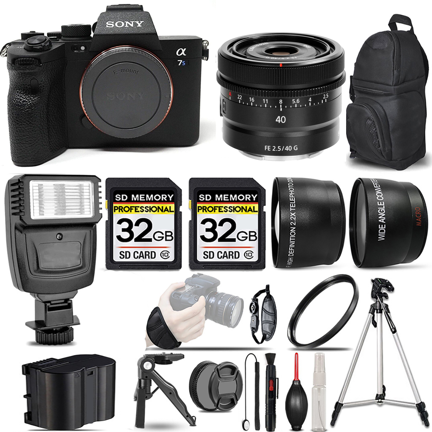 a7S III Mirrorless Camera + 40mm f/2.5 G Lens + Flash + 64GB + Bag & More! *FREE SHIPPING*