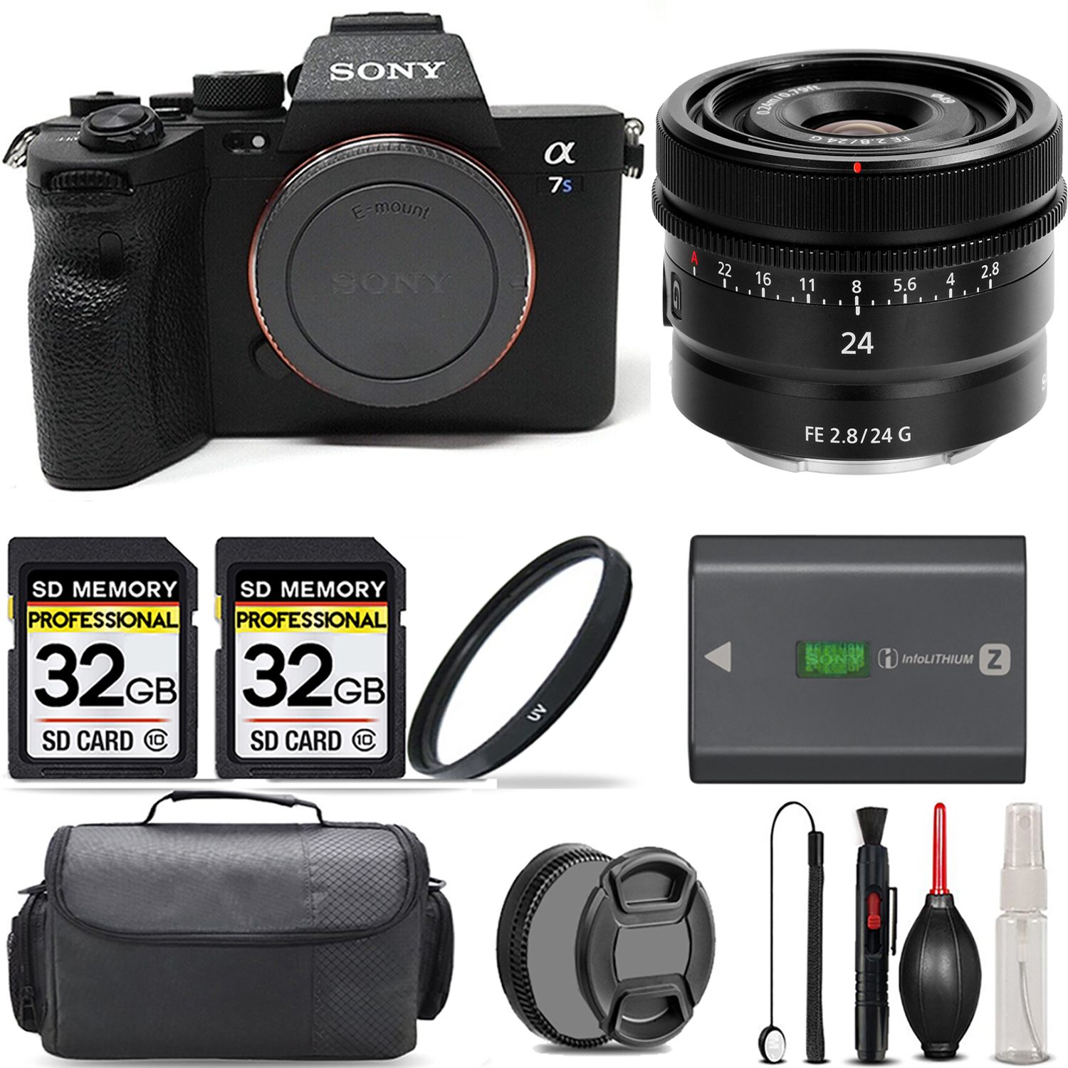 a7S III Mirrorless Camera + 24mm G Lens + UV Filter + 64GB + Handbag & More! *FREE SHIPPING*