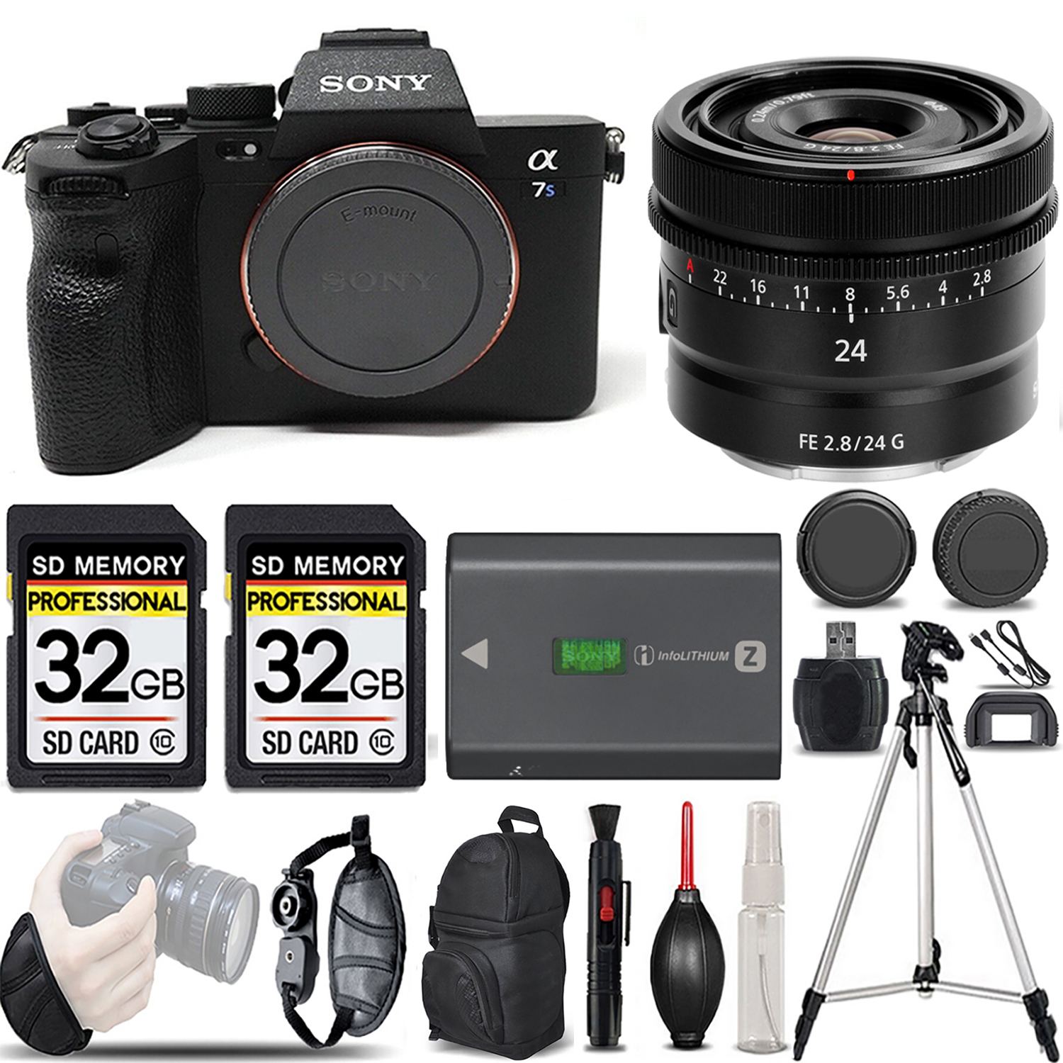 a7S III Mirrorless Camera + 24mm Lens + Extra Battery + 64GB -Basic Kit *FREE SHIPPING*