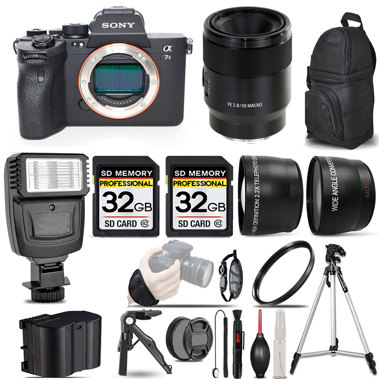 a7S III Mirrorless Camera + 50mm f/2.8 Macro Lens + Flash + 64GB + UV Filter *FREE SHIPPING*