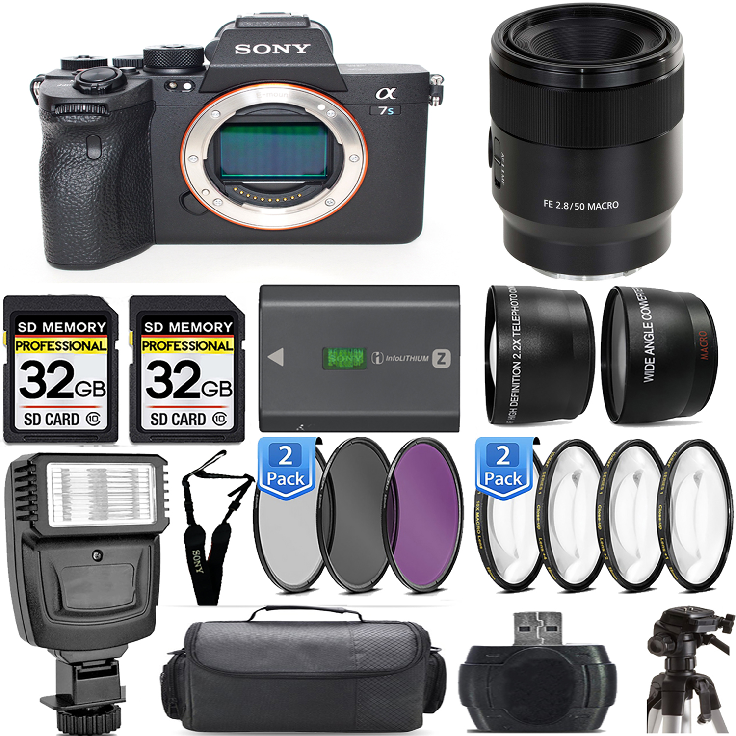 a7S III Mirrorless Camera + 50mm Macro Lens + Extra Battery - Mega Kit *FREE SHIPPING*