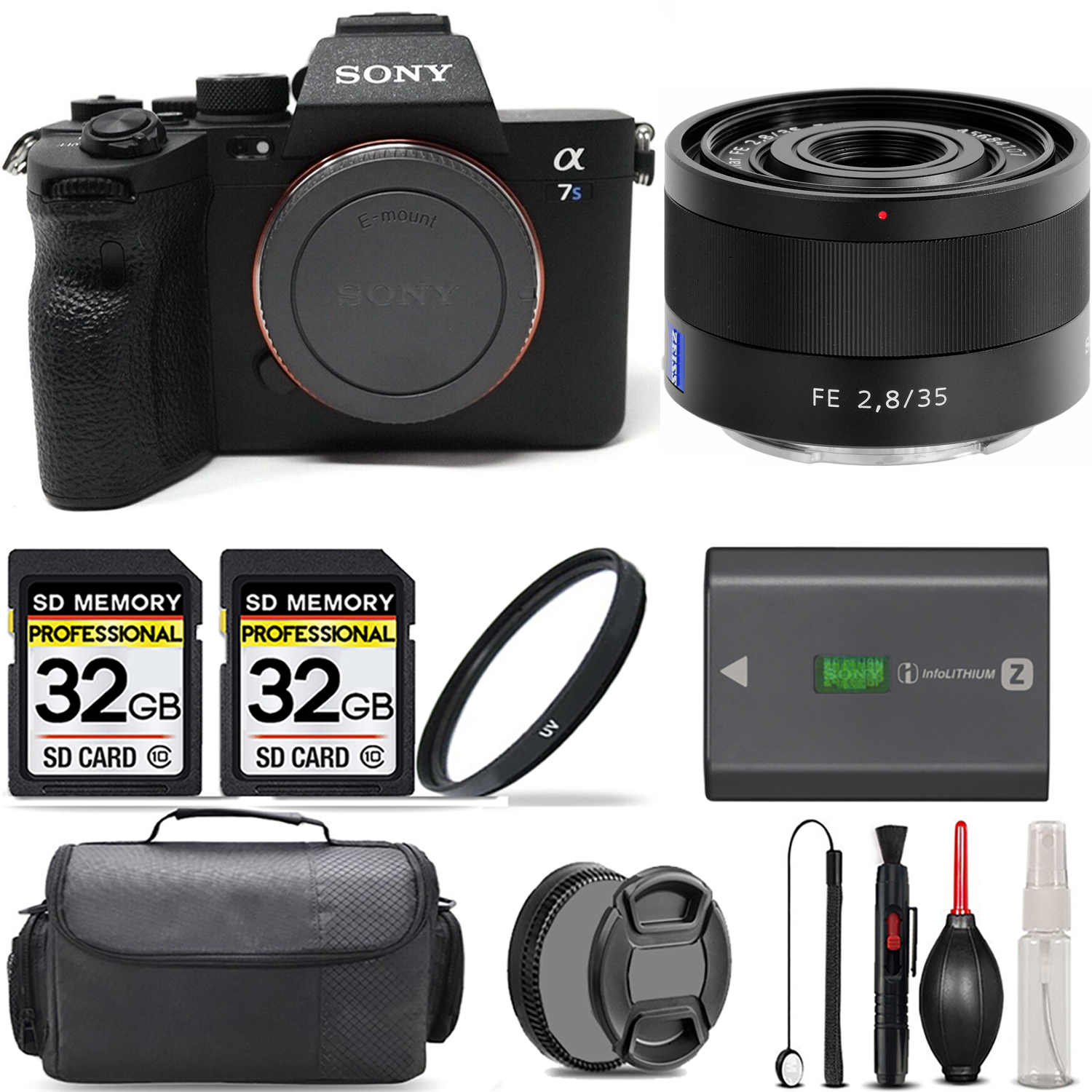 a7S III Mirrorless Camera + 35mm f/2.8 Lens + UV Filter + 64GB & More! *FREE SHIPPING*